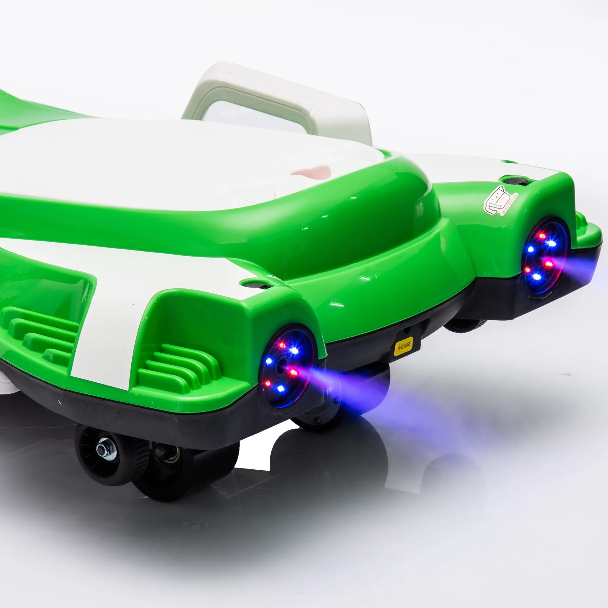 24V Kids Ride On Electric scooter w/ helmet knee pads,24v ride on toy for kids,Spray function,2WD 400w wheel-hub motor,5.59-6.84MPH,Gravity Steering,Use for 1-2 hours,Exercise your child age 6 .