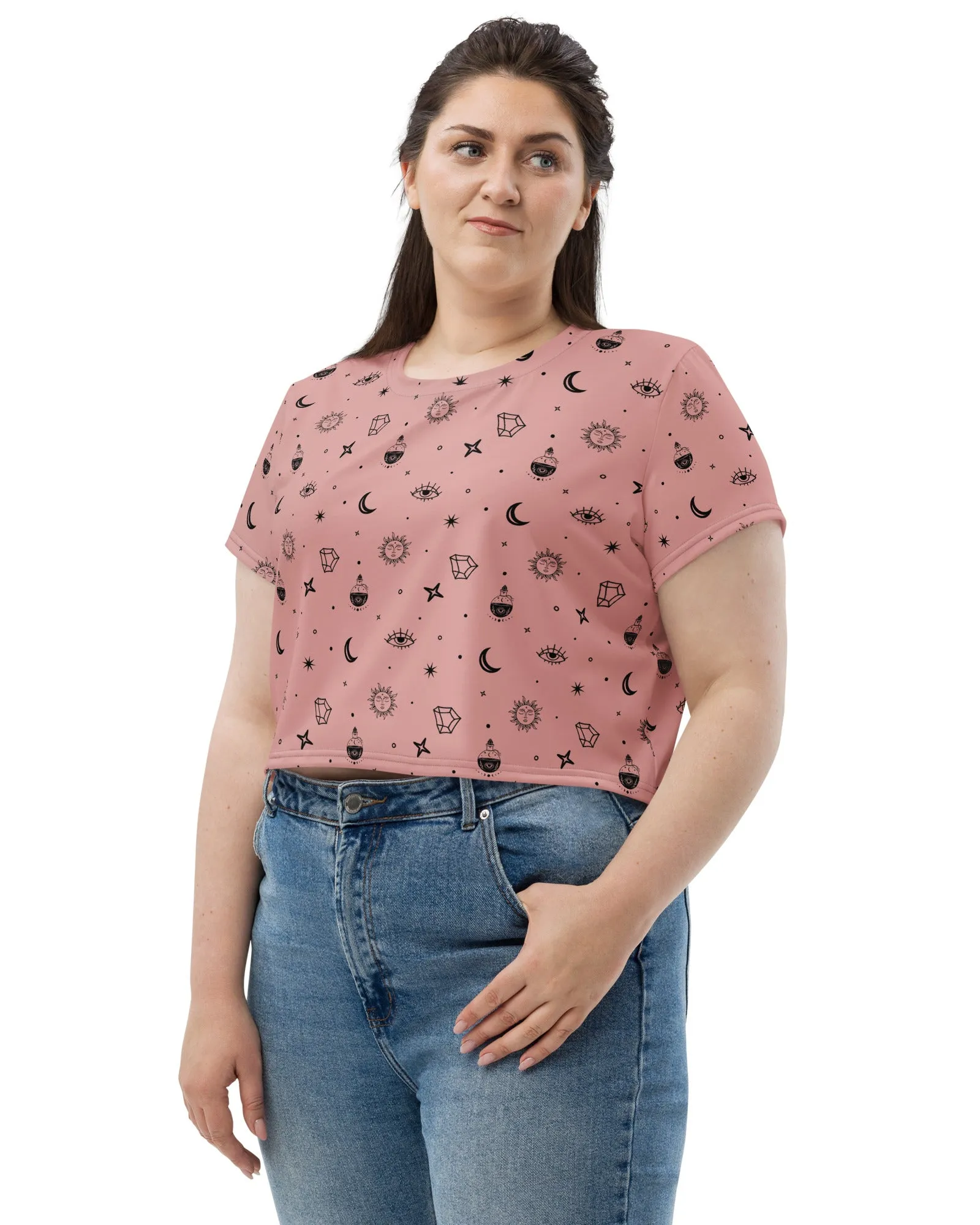 Cosmic Alchemy Crop Tee in Pink