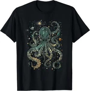 Cthulhu Lovecraft Cosmic Octopus Galaxy Space T-Shirt