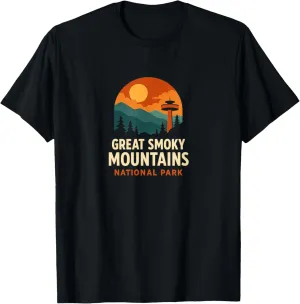 Great Smoky Mountains National Park Retro Landscape T-Shirt