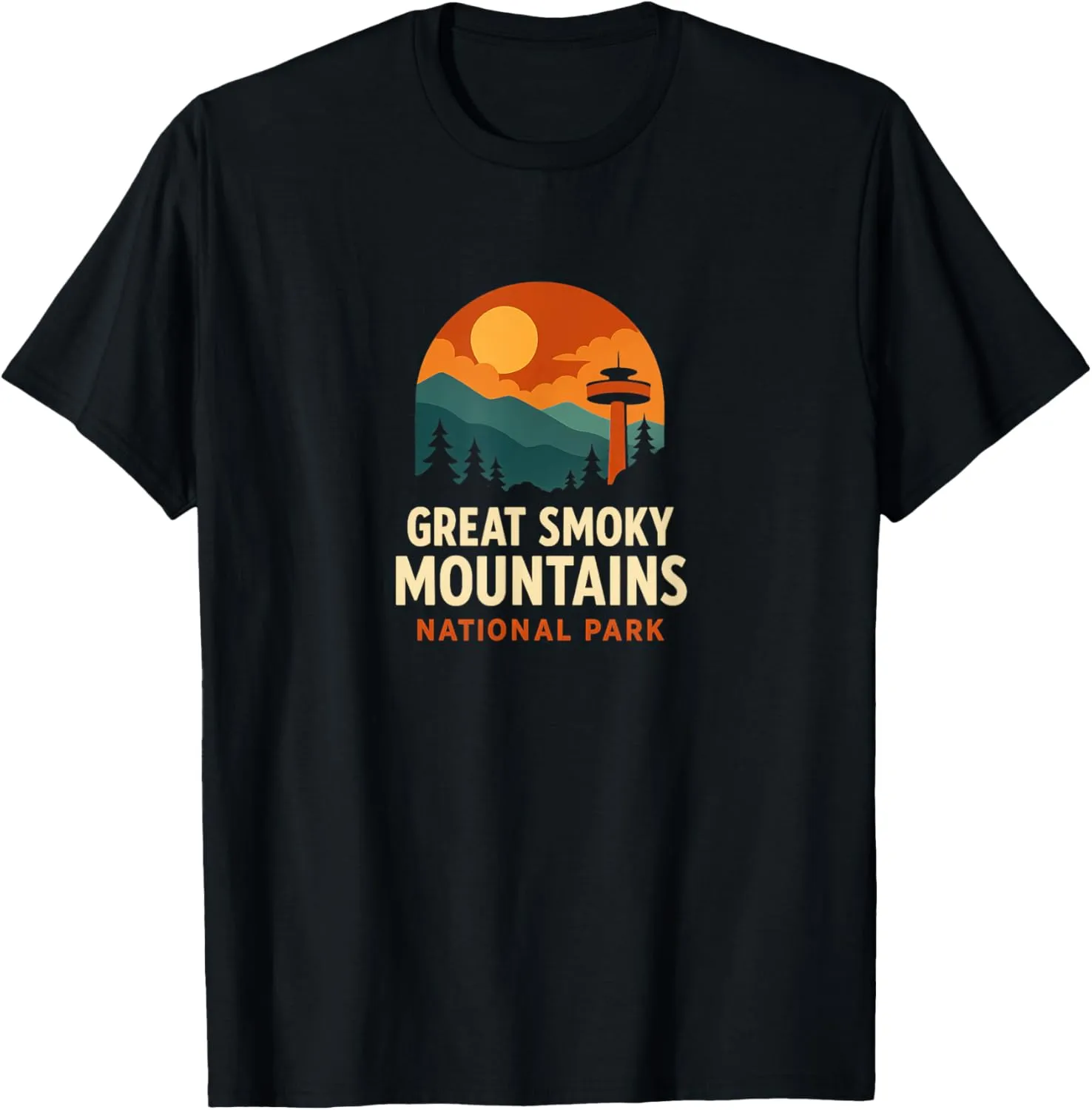 Great Smoky Mountains National Park Retro Landscape T-Shirt