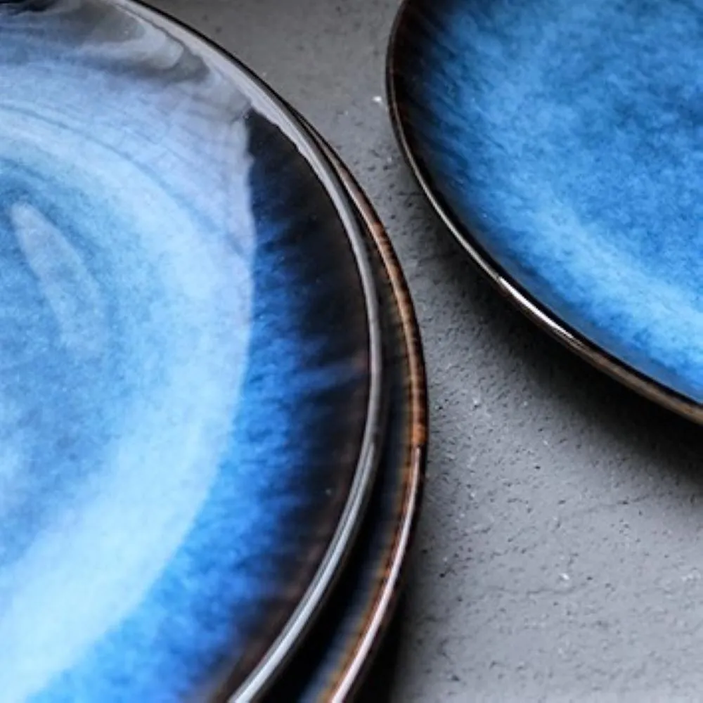 Handmade Dinner Plate Set - Cosmic Down Medium (20 cm 4 Piece Set)
