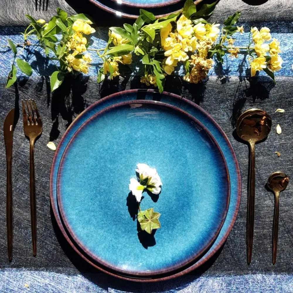 Handmade Dinner Plates Set - Cosmic Down Large (26 cm 4 Piece Set)