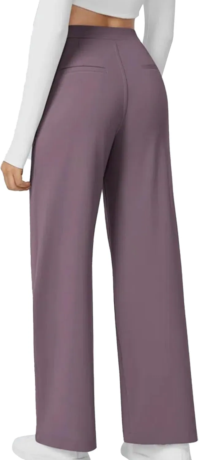 High Waisted Work Pants for Women Business Casual Outfits Office Dress Pants Trousers with Pockets