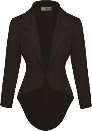 Hybrid & Company Womens Casual Work High Low Blazer Jacket - JK45590