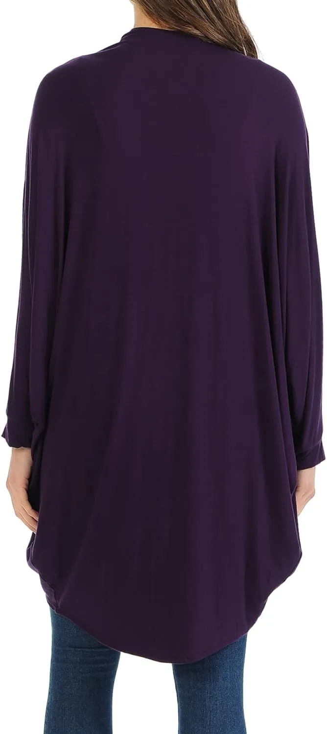 iconic luxe Women's Jersey Batwing Sleeve Cardigan