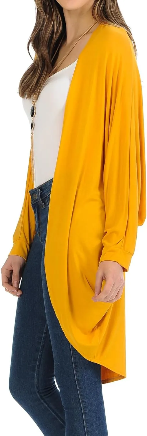 iconic luxe Women's Jersey Batwing Sleeve Cardigan