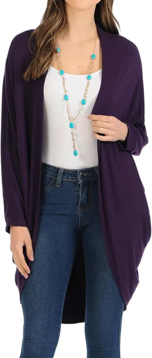 iconic luxe Women's Jersey Batwing Sleeve Cardigan