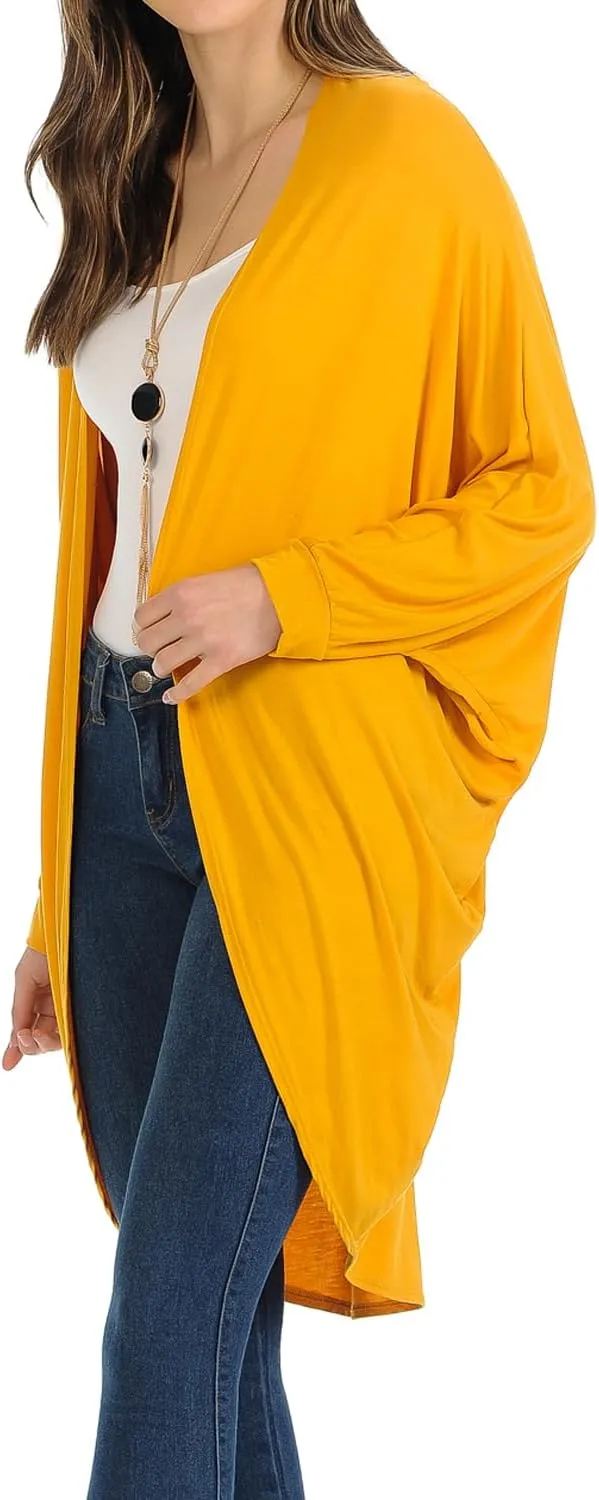 iconic luxe Women's Jersey Batwing Sleeve Cardigan