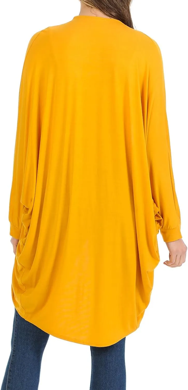 iconic luxe Women's Jersey Batwing Sleeve Cardigan