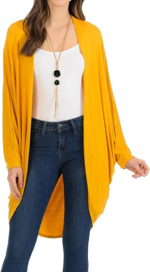 iconic luxe Women's Jersey Batwing Sleeve Cardigan