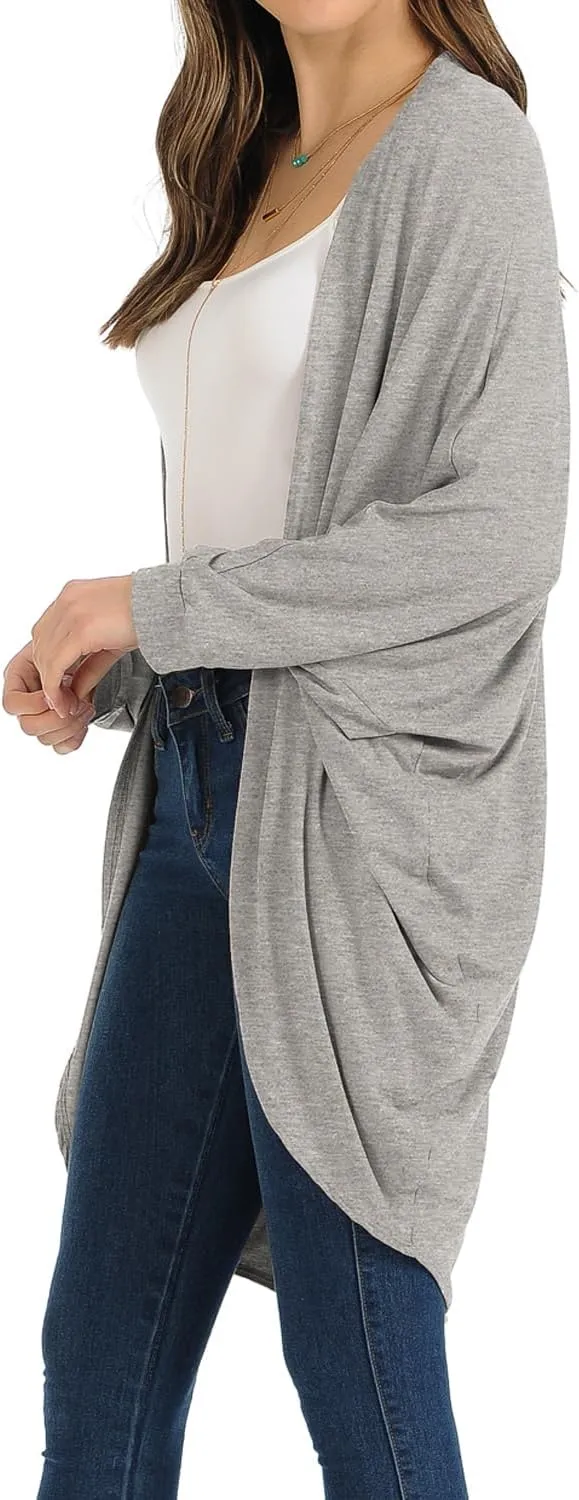 iconic luxe Women's Jersey Batwing Sleeve Cardigan