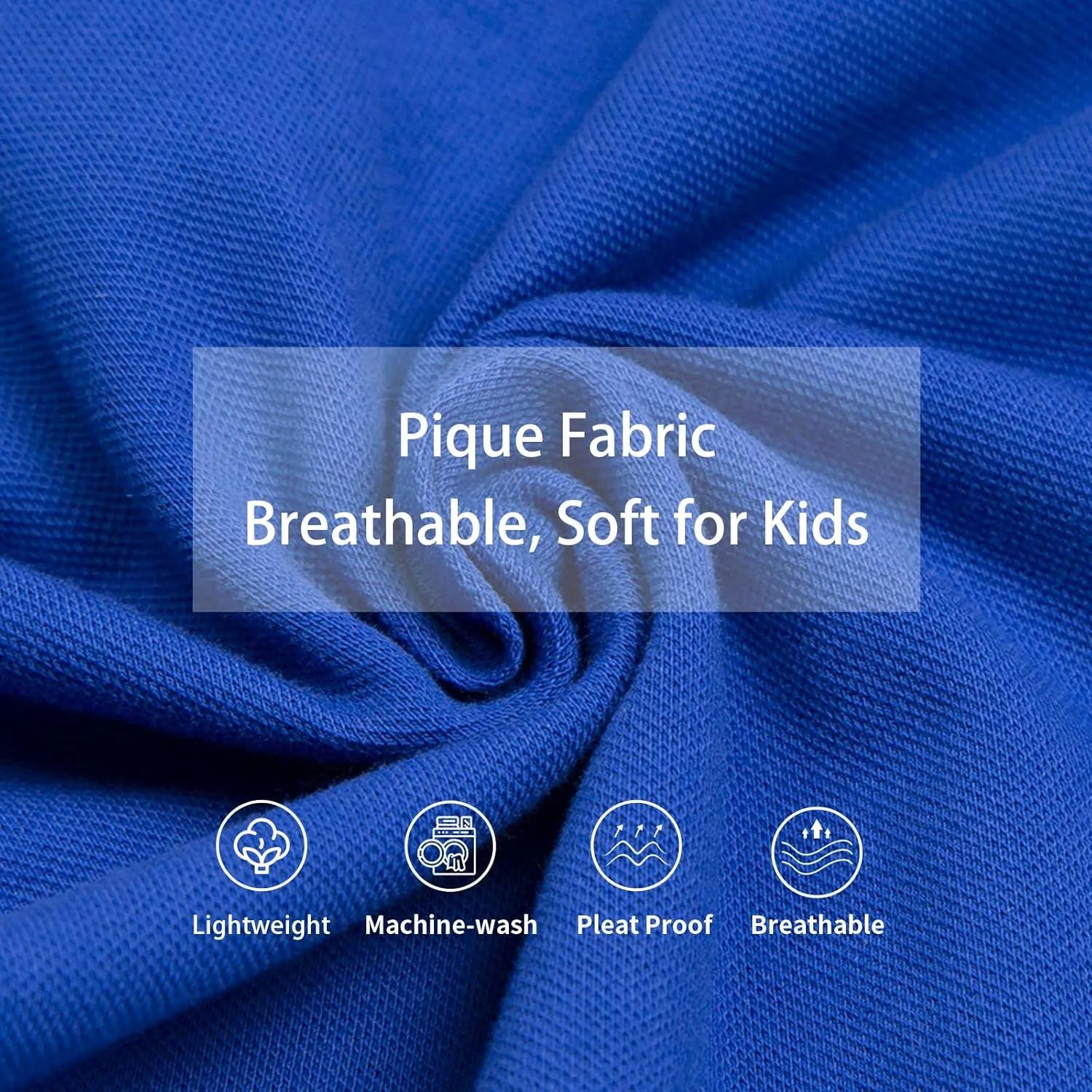 LittleSpring Kids School Uniform Pique Polo Shirts Short Sleeve