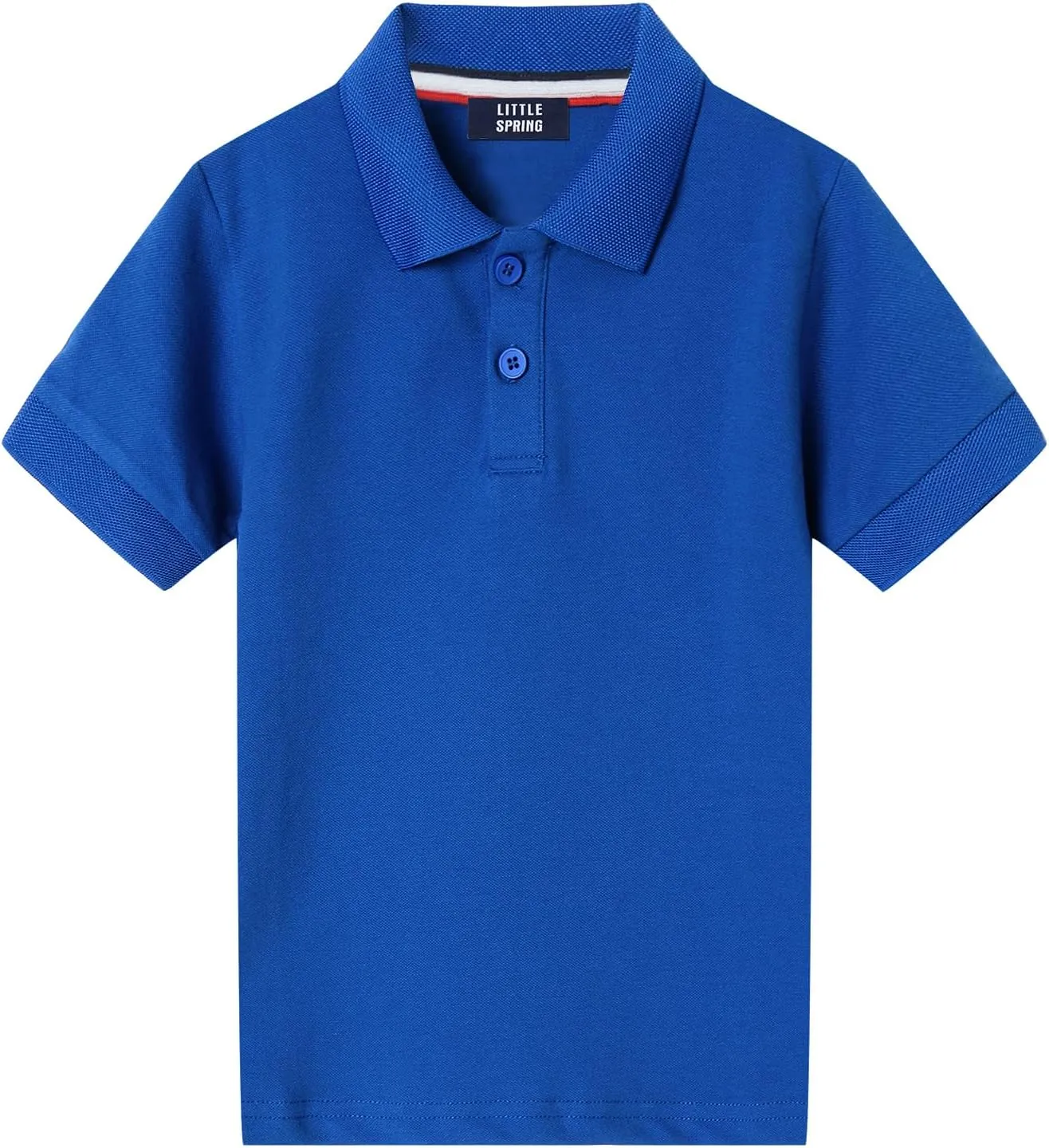 LittleSpring Kids School Uniform Pique Polo Shirts Short Sleeve
