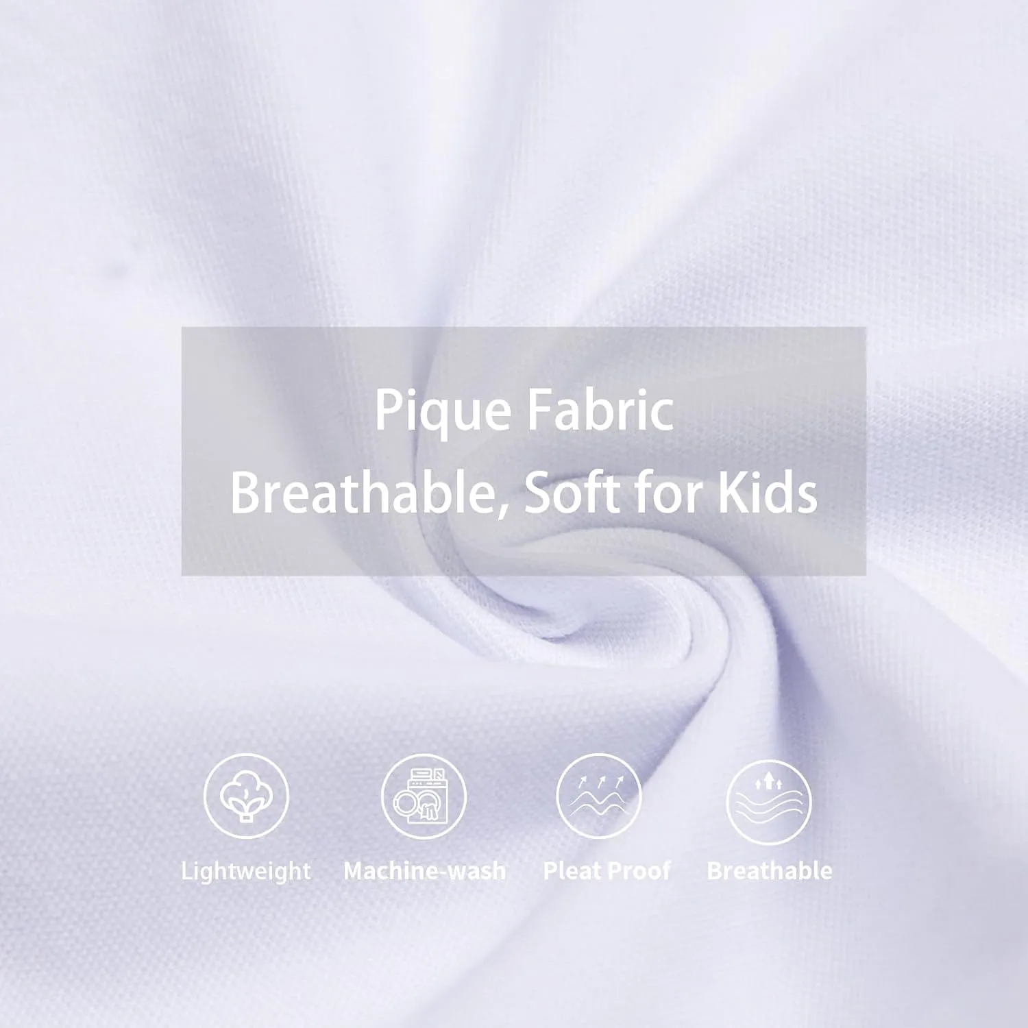 LittleSpring Kids School Uniform Pique Polo Shirts Short Sleeve