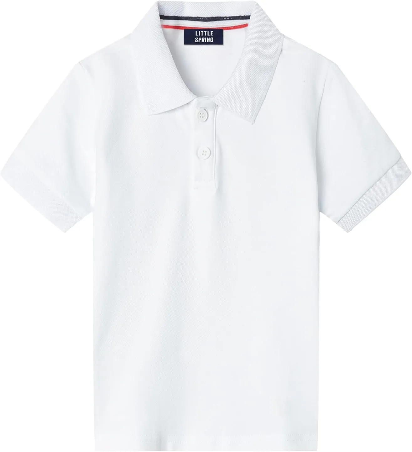 LittleSpring Kids School Uniform Pique Polo Shirts Short Sleeve