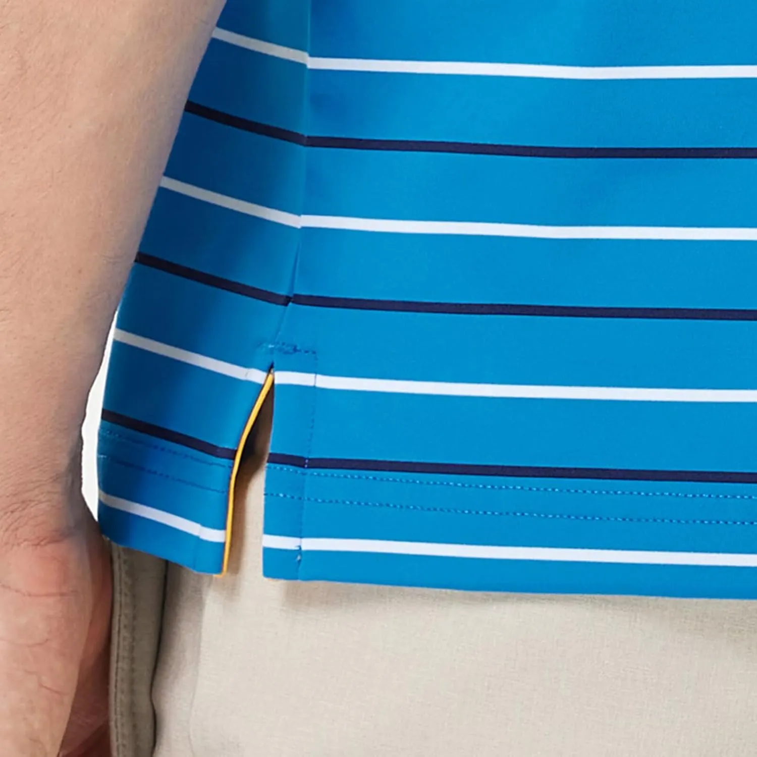 Rouen Mens Golf Shirt Moisture Wicking Dry Fit Performance Stripe Casual Collared Short Sleeve Golf Polo Shirts for Men