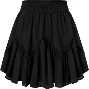 Scarlet Darkness Women Mini Skirt Ruffles Flared Skater Skirts High Waisted Short Renaissance Pirate Skirt